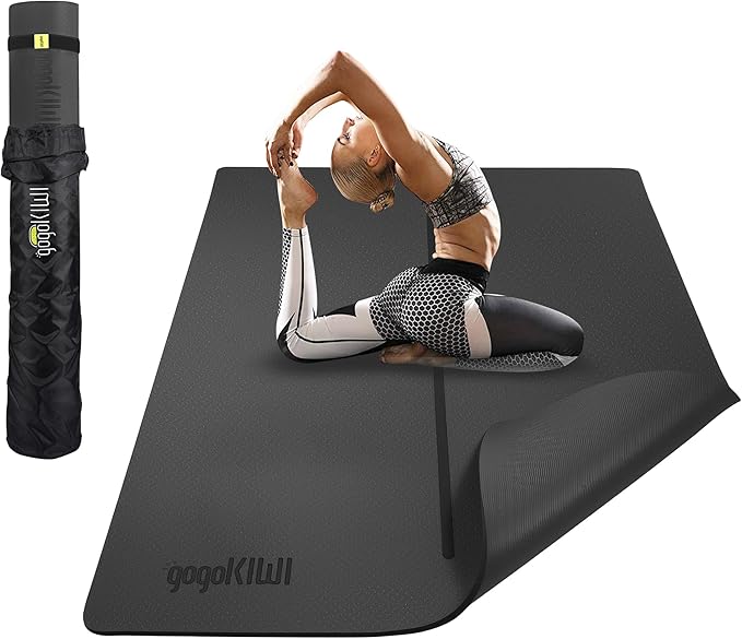 Gogokiwi Large Yoga Mat (6'x4') – 1/4" & 1/2" Thick Exercise Mats for Home Workout, Extra Wide Workout Mats for Home Gym, ...
