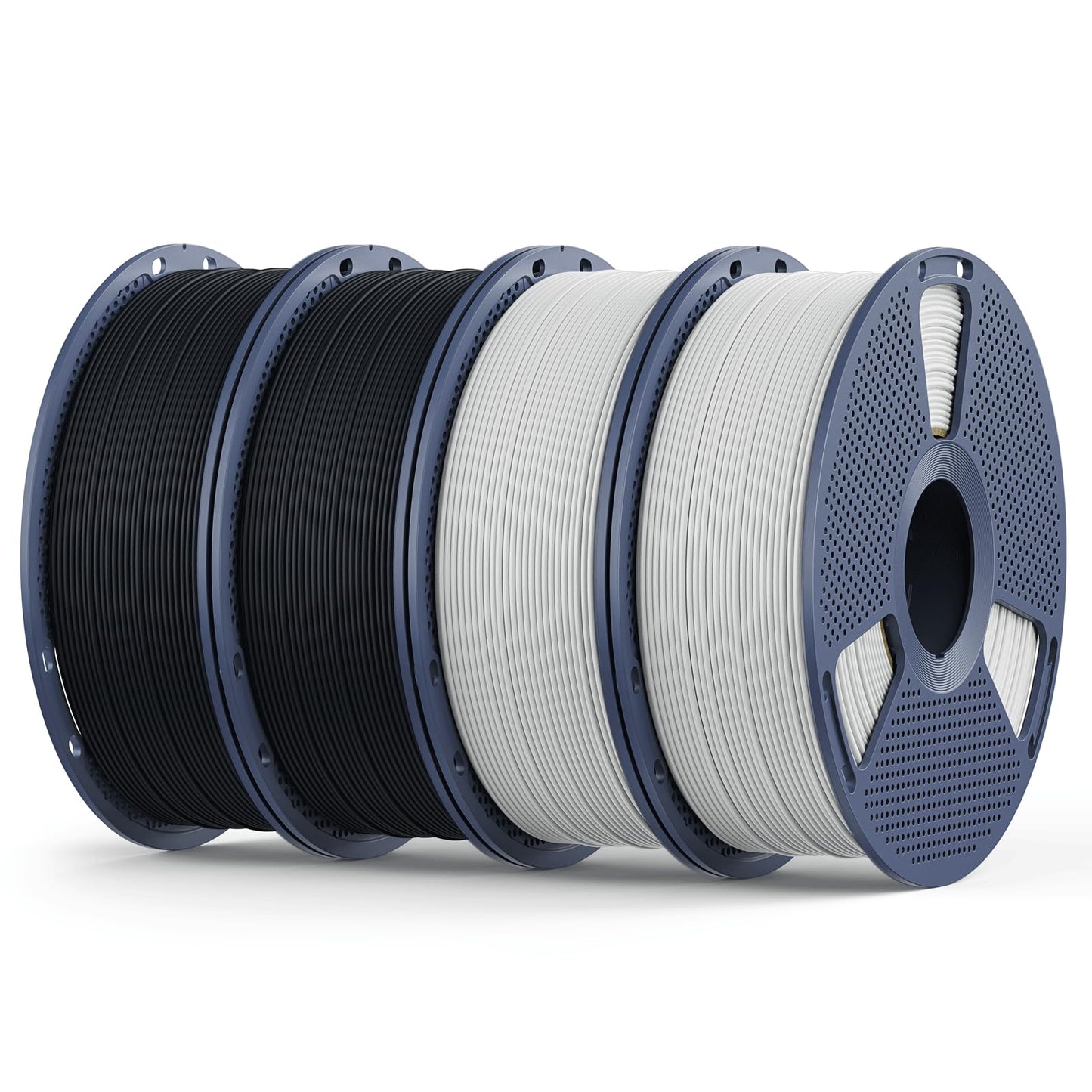 Matte PLA Filament 1.75mm, 4kg(8.8lbs) SUNLU 3D Printer Filament, Matte Surface Texture, No Clogging, Less Brittle, Black+Black+