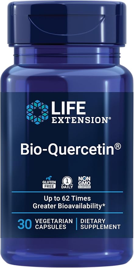 Life Extension Bio-Quercetin Immune & Heart Health Antioxidant 30 Capsules + Vitamin D3 5000 IU 60 Softgels