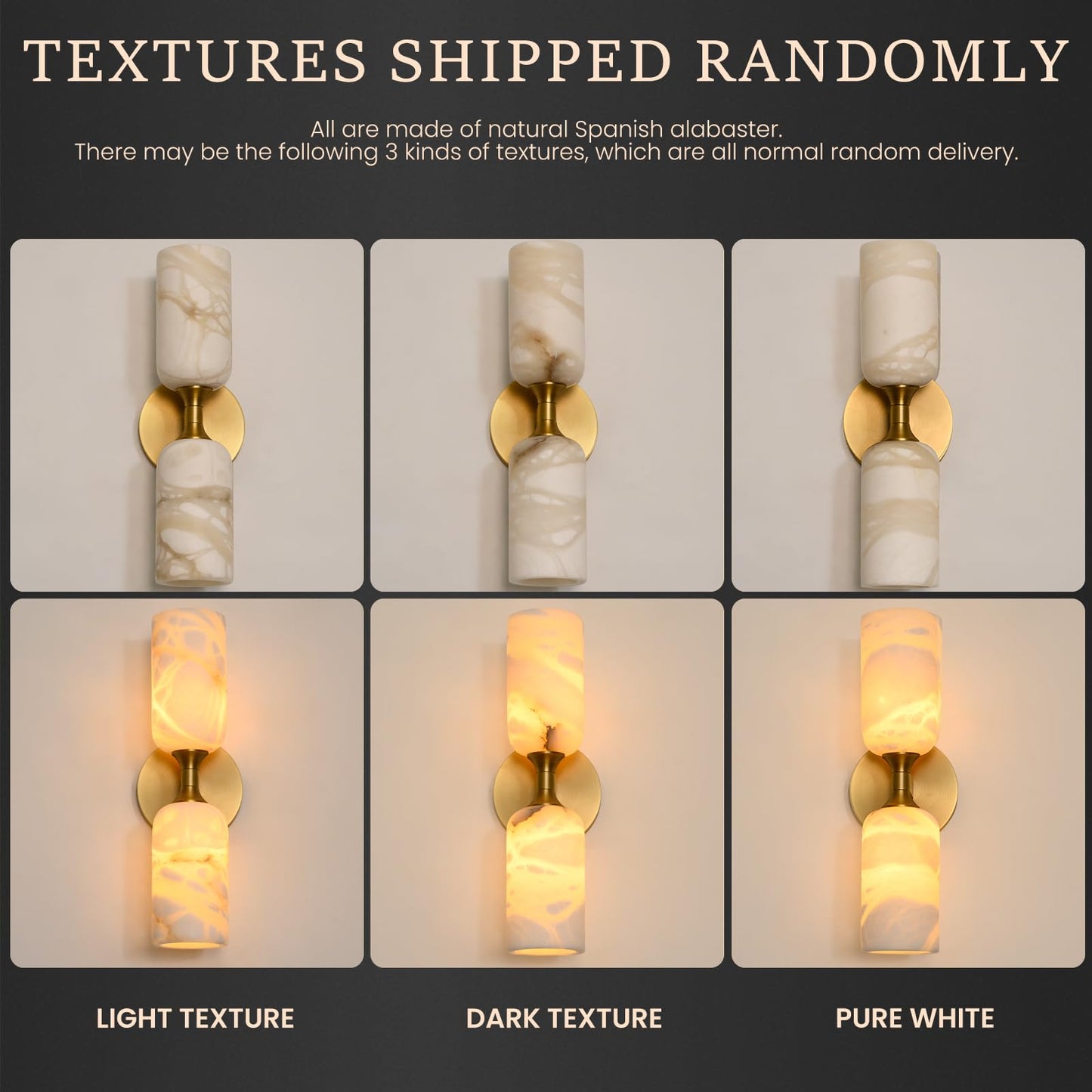 Alabaster Wall Sconce 14In Modern Spanish Natural Marble Bathroom Vanity Sconces  Antique Brass Sconces Wall Lighting  Gold Wall Light Fixtures Decor  For Bedroom Living Room Staircases Hallway