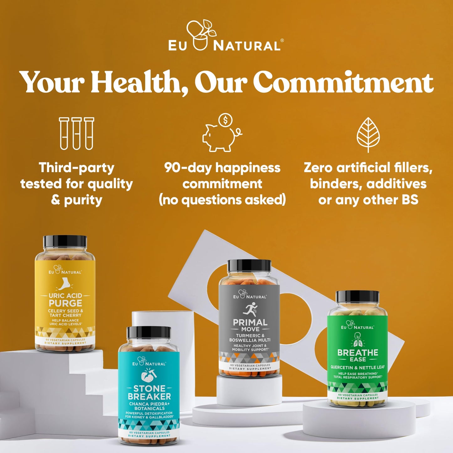Eu Natural Purge Uric Acid Flush - Eat & Drink What You Want - Uric Acid Support for Joints & Mobility with Celery Seed, Tart Cherry & Chanca Piedra - 60 Vegetarian Capsules