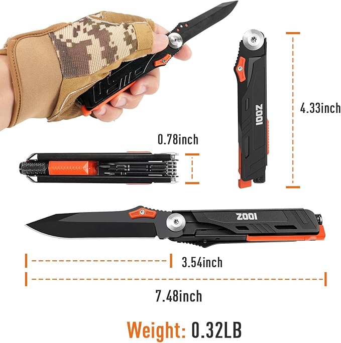 ZOOI Stocking Stuffers for Men Adults, Pocket Multitool Gifts for Men Dad Him, Mens Stocking Stuffers, Mens Christmas Dad Gifts, White Elephant Gift for Adults, Pocket Tools for Fishing Camping Gear