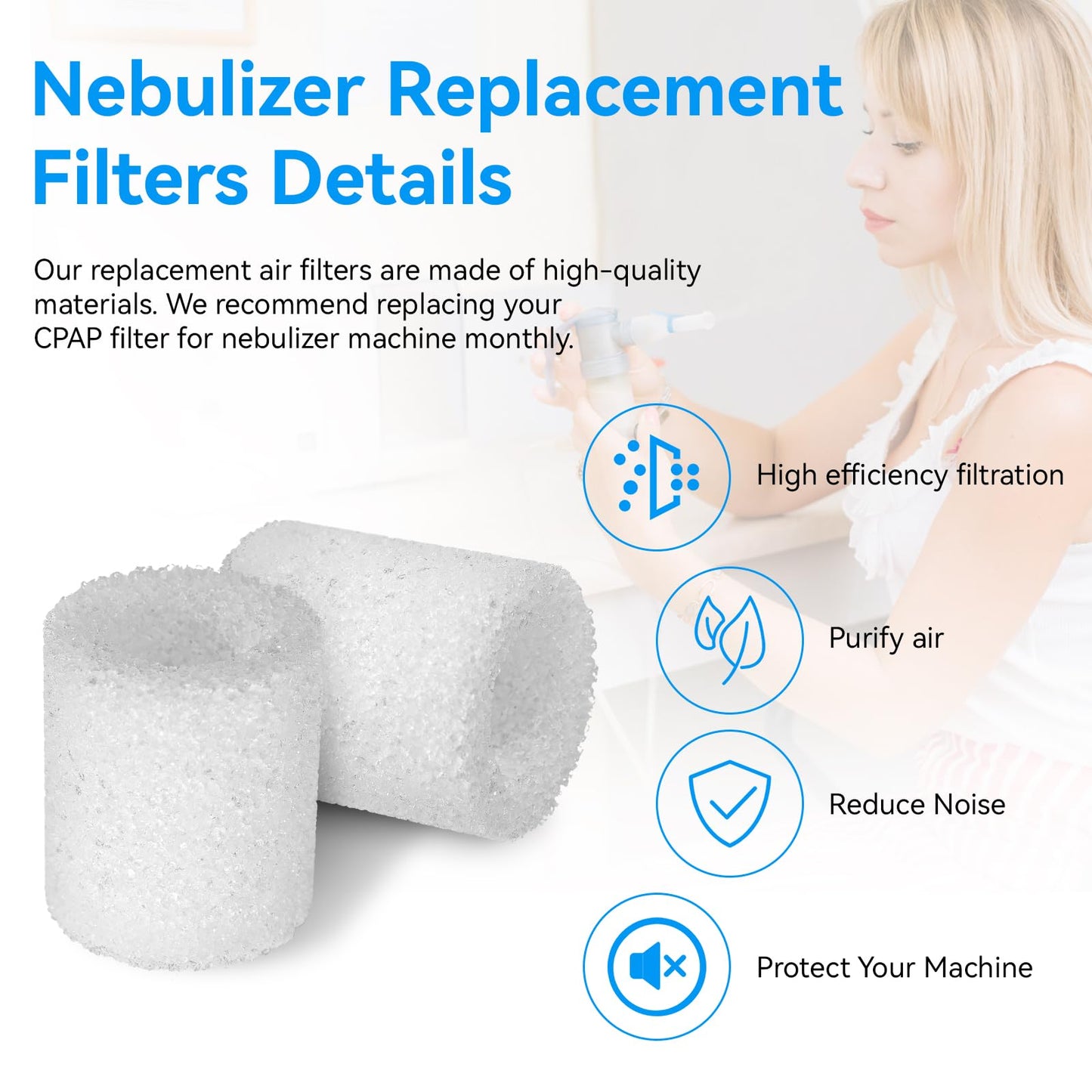 12 Pack CPAP Nebulizer Filter Replacement for PARI Vios, Ultra II, Trek, and Trek S Nebulizer Filters, Replacement Air Filters Compatible with PARI Compressor