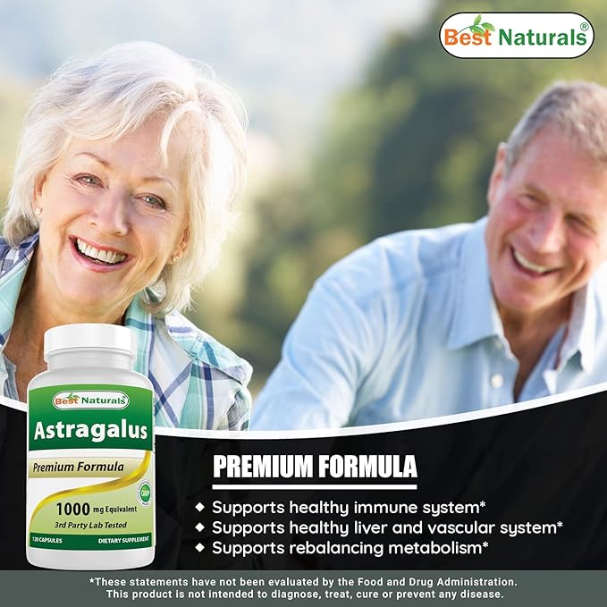 Best Naturals Astragalus 1000 mg & Vitamin K2 (MK7) with D3