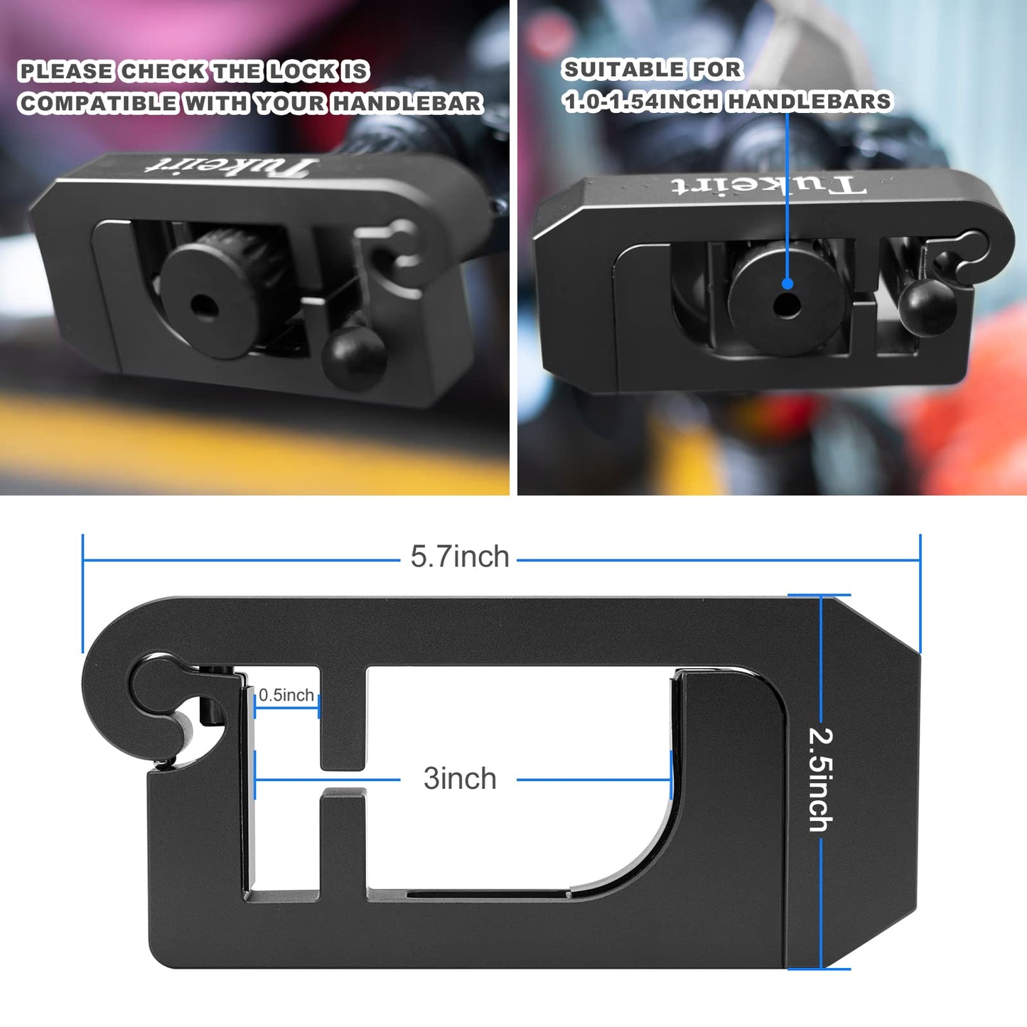 Tukeirt Motorcycle Lock - Adjustable Anti Theft For Motorcycles Mopeds Motorbikes Scooters Atvs Dirt Bike Street Bike Braking Th