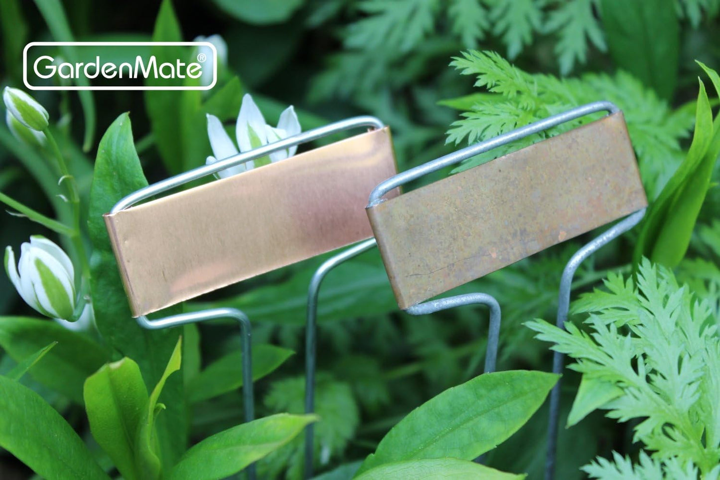 GardenMate 100-Pack Weatherproof Banner Copper Metal Plant Labels, Height 10.5", Label Area 2.5'' x 7/8''