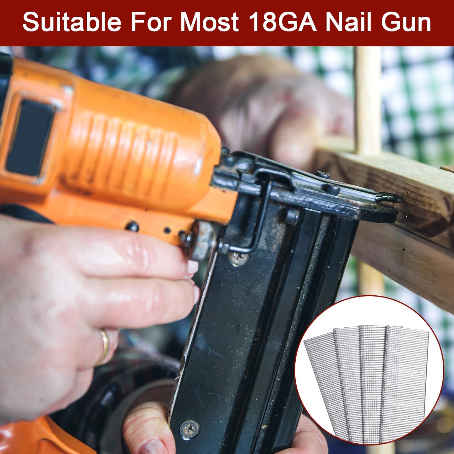 DEWBIN 18 Gauge Brad Nails, 1000 Counts 1-1/4-inch 18 GA Brad Nails, Galvanized Nails for Nail Gun, Finishing Nail Gun Nails for Pneumatic, Electric Brad Nailer Gun