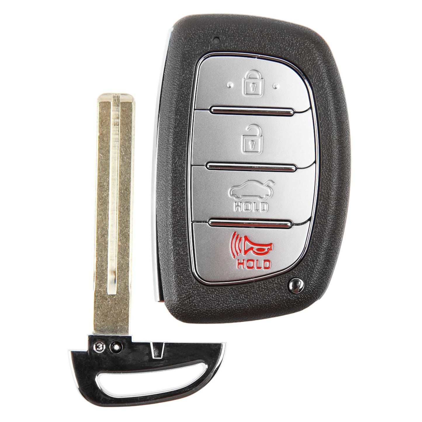 Keylessoption Keyless Entry Remote Car Key Fob Control 4-Button Smart Replacement With Uncut Insert For 2016 2017 2018 Hyundai E