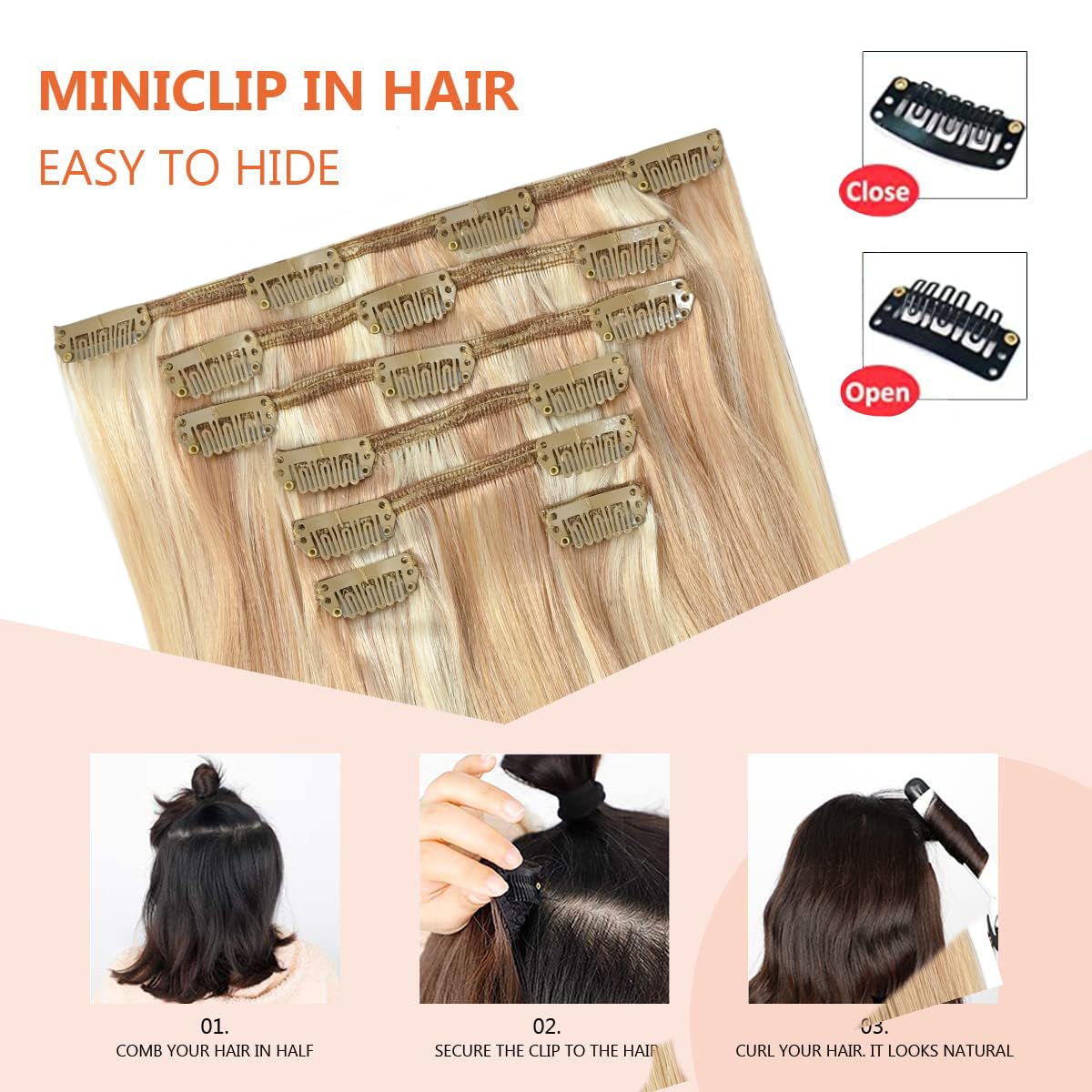 UGOTRAYS Medium Brown Clip in Hair Extensions Real Human Hair, 70g 7pcs 18inch,Soft & Natural Straight Double Weft for Women #4