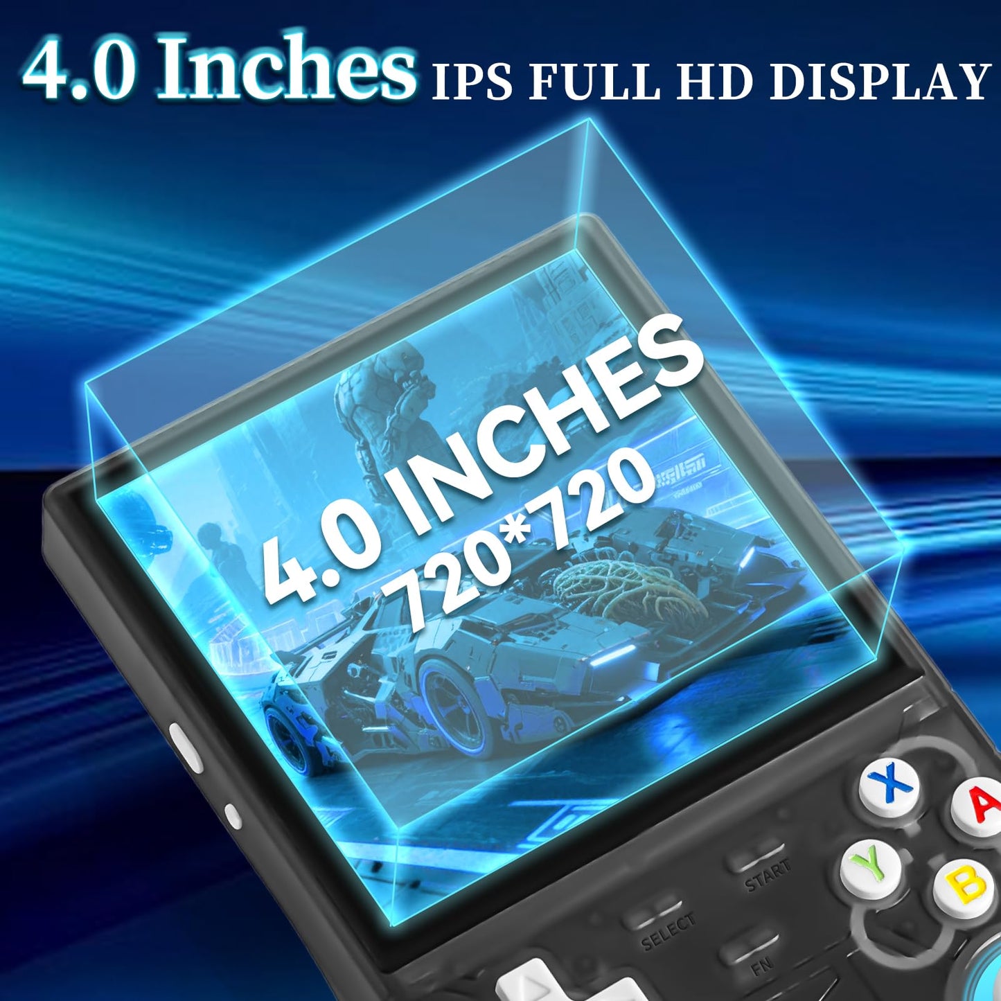Forlarme R36Ultra Retro Handheld Game Console - Open Source Linux System, 30000+ Pre-Installed Classics, 4.0" IPS Display, 30+ Emulator Support, Includes 64GB Card & Portable Case (Black)