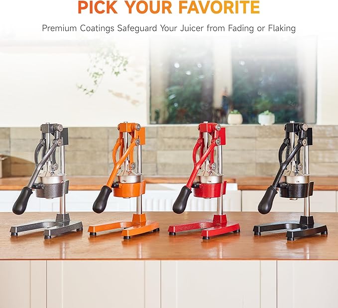 CO-Z Manual Citrus Juicer, Professional Orange and Lemon Juice Maker, Easy to Clean, Red
