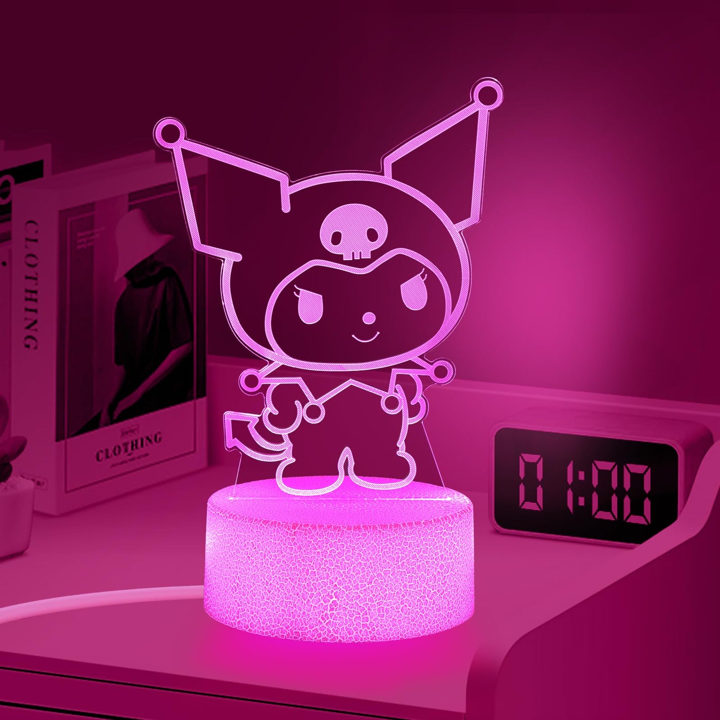 Sunduck Pink Kawaii Night Light With Corded Control- Cute Dreamy Girls Room Decor  Perfect Birthday/Christmas Gift For Kids  Unique Holiday Present