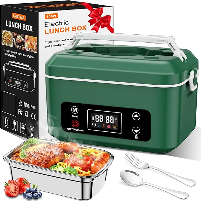 Cordless Electric Heated Lunch Box,Pro 24000mah Heated Lunch Box,Battery Powered, 1.2L Portable Food Heater-3D-5 Side Heating-Intelligent Temperature Control,Suitable For Trucks,Offices,Travel