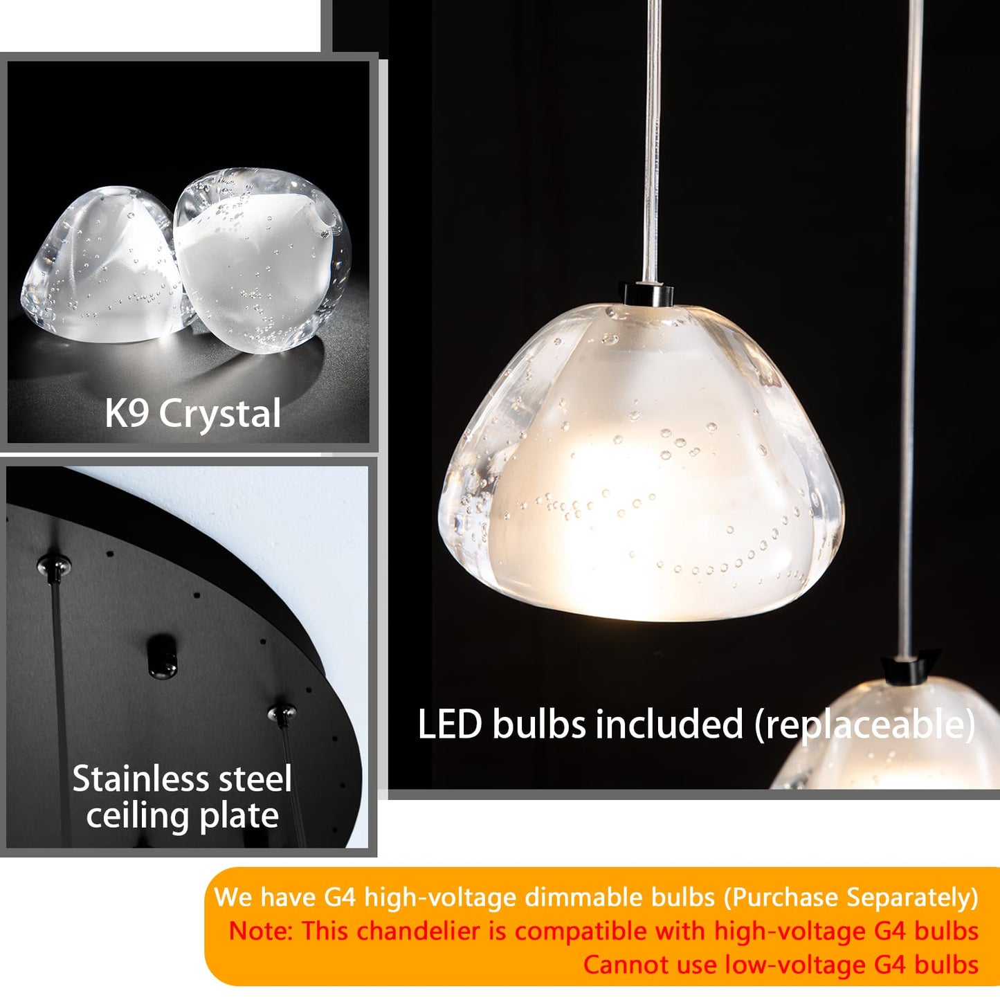 Dolria Modern Crystal Chandeliers Led Ceiling Lighting Foyer Large Ceiling Light For Staircase Living Room Hallway Entryway