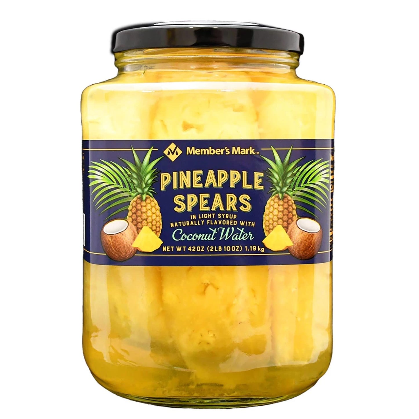 Member's Mark Pineapple Spears in Coconut Water, 42 Ounce, 2.6 Pound Pack