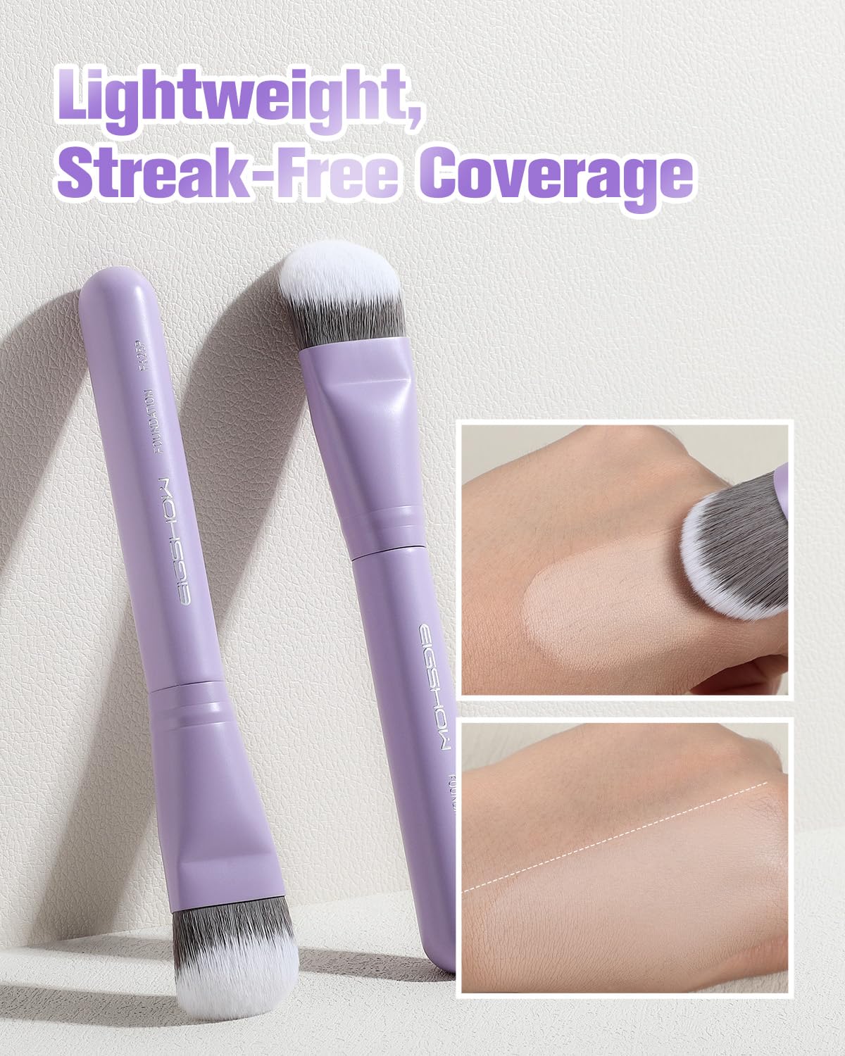 Foundation Brush, EIGSHOW Pro Slanted Foundation Brushes with Silver Ion Bristle - Kabuki Brush for Powder Liquid Cream Buffing