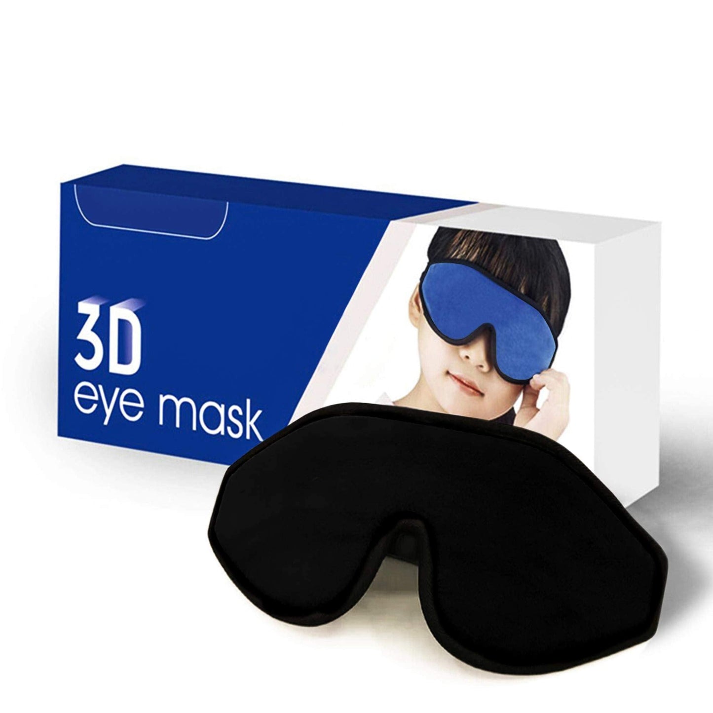 ASTRA VENA 3D Sleep Mask for Kids, Light Block Sleeping Blindfold Memory Foam Contoured Eye Mask for Sleep, Adjustable Strap Eye Cover and Travel Sleep Mask for Boys Girls, Black