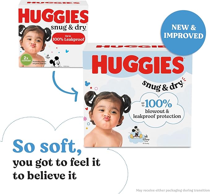 Huggies Size 5 Diapers, Snug & Dry Baby Diapers, Size 5 (27+ lbs), 136 Count, Packaging May Vary