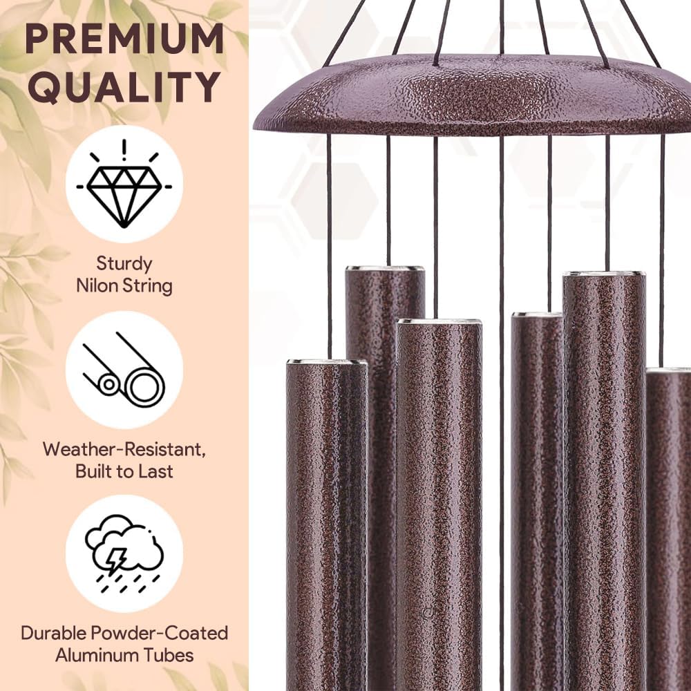 Personalized Memorial Wind Chimes Outdoor, Cardinal Commemorative Gifts for Loss of Loved One, 36Inch Customized Sympathy Wind Chimes Deep Tone, Condolences Gifts for Funeral