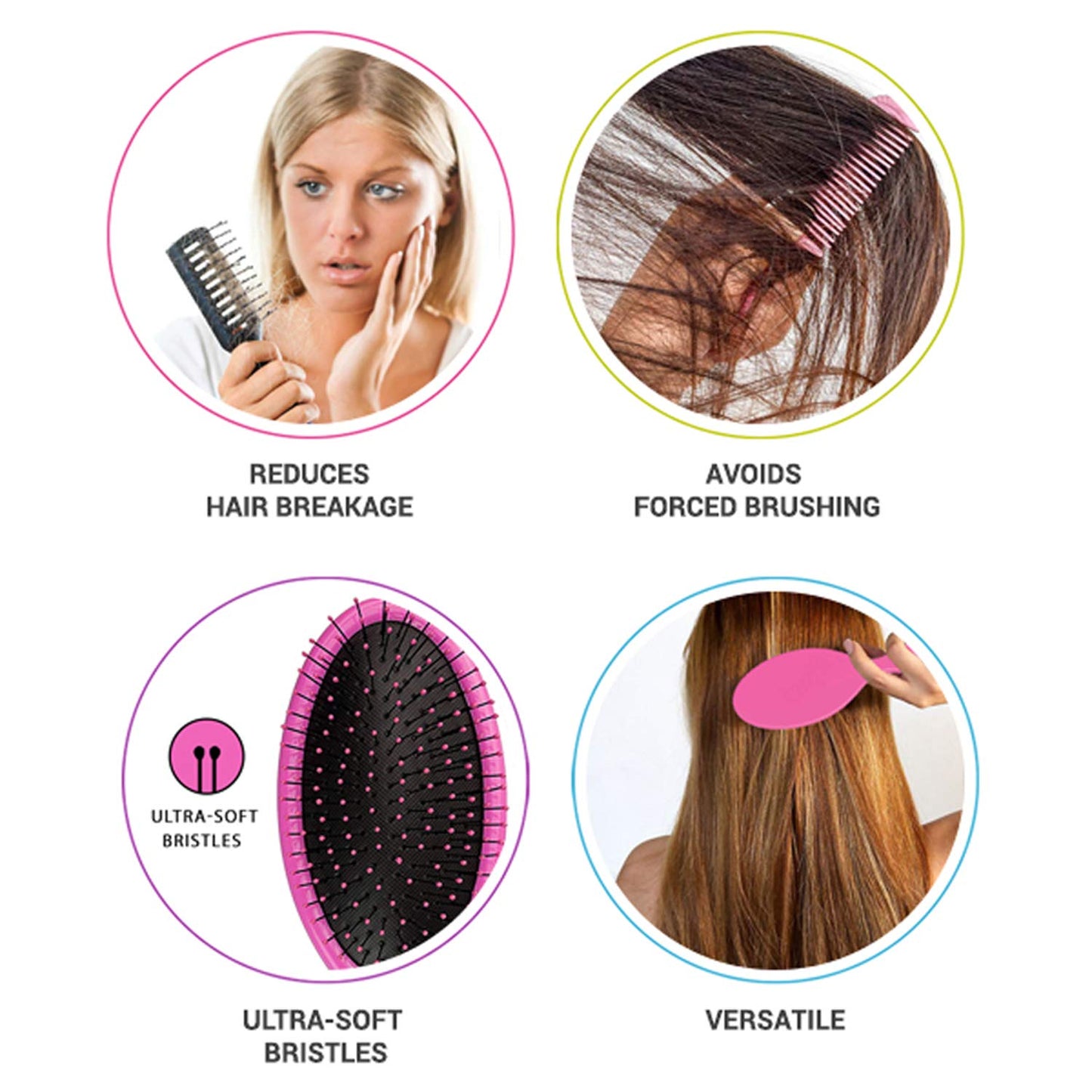 Wet Brush-Pro Detangler Hair Brush, Purple/Multi