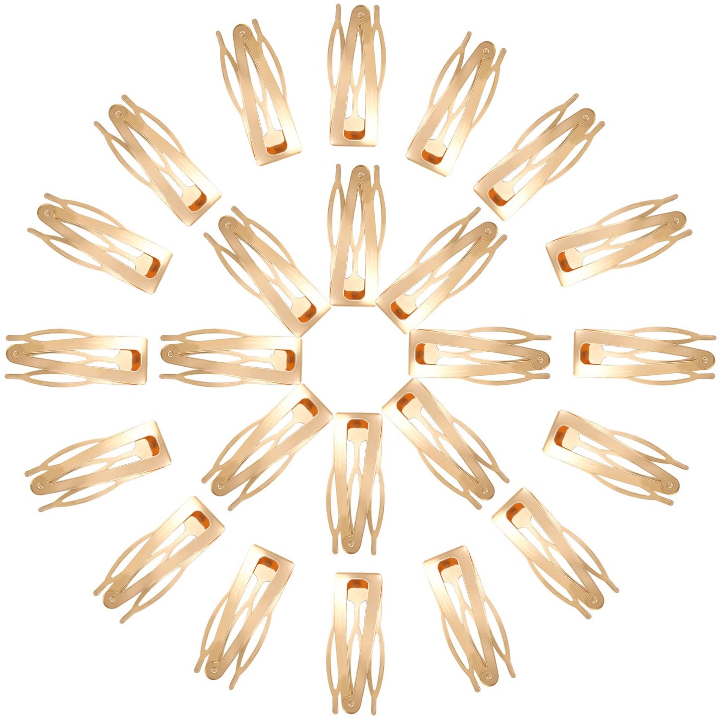 Chinco 24 Pcs Double Grip Hair Clips Metal Snap Clips Women Barrettes for Hair Making, Salon Supplies(Kc Gold,2 Inch)