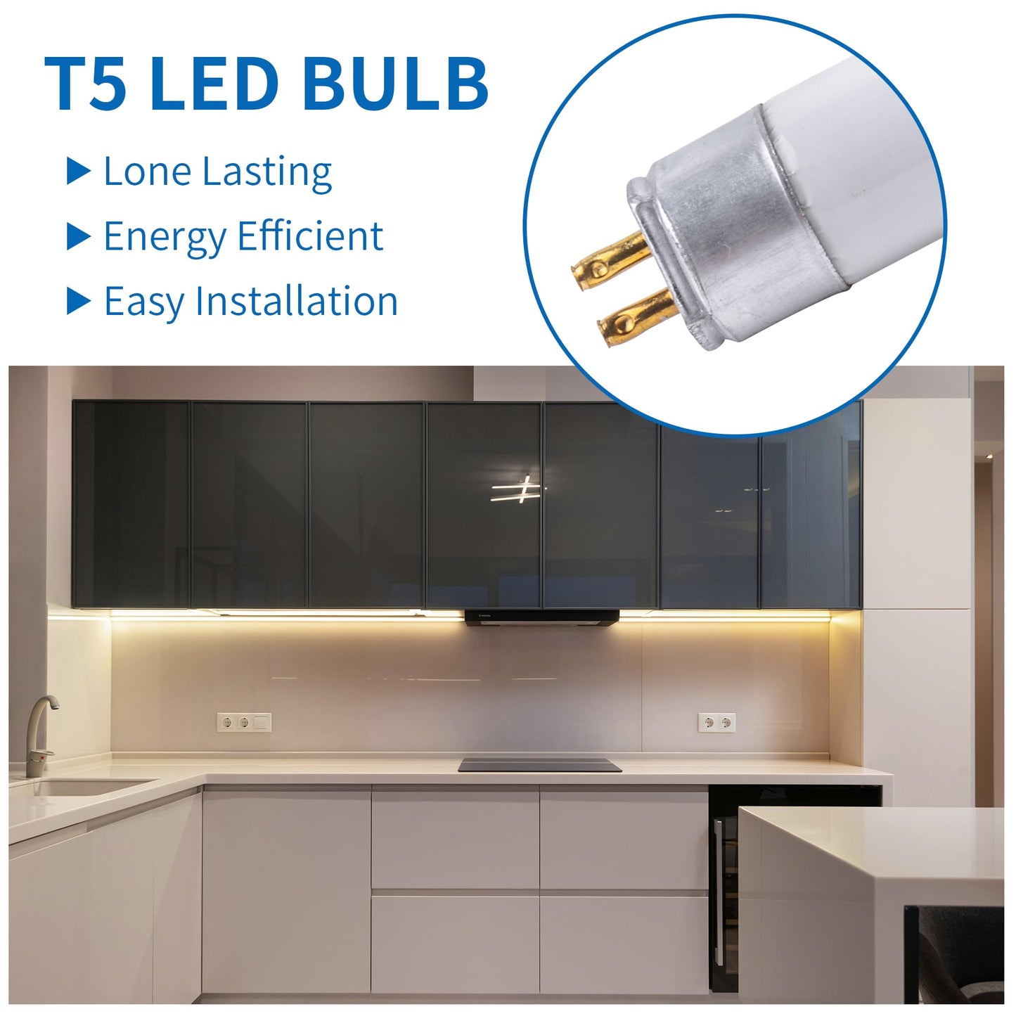 Wesome Lighting 8 Pack 12 Inch F8T5/Cw Led Replacement Bulbs  4100K Cool White  T5 Led 5 Watts Replace Fluorescent Bulb With Led  Replacement Tube For Counter And Cabinet Fixture