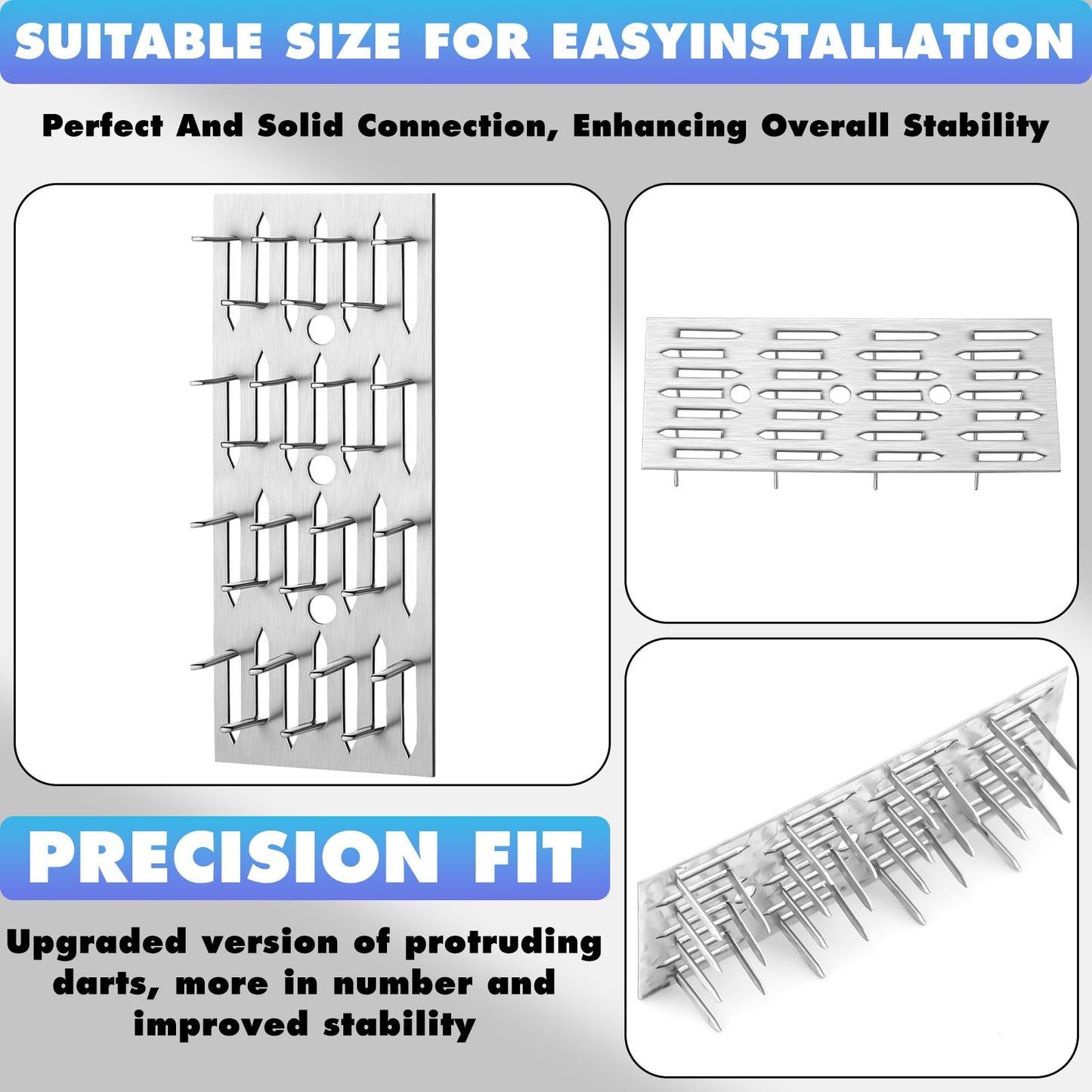 Blulu 50 Pcs Push-On Impaler Wall Mounting Clips Surface Mount Impaler Clips, Acoustic Panels Galvanized Steel Quick Installatio