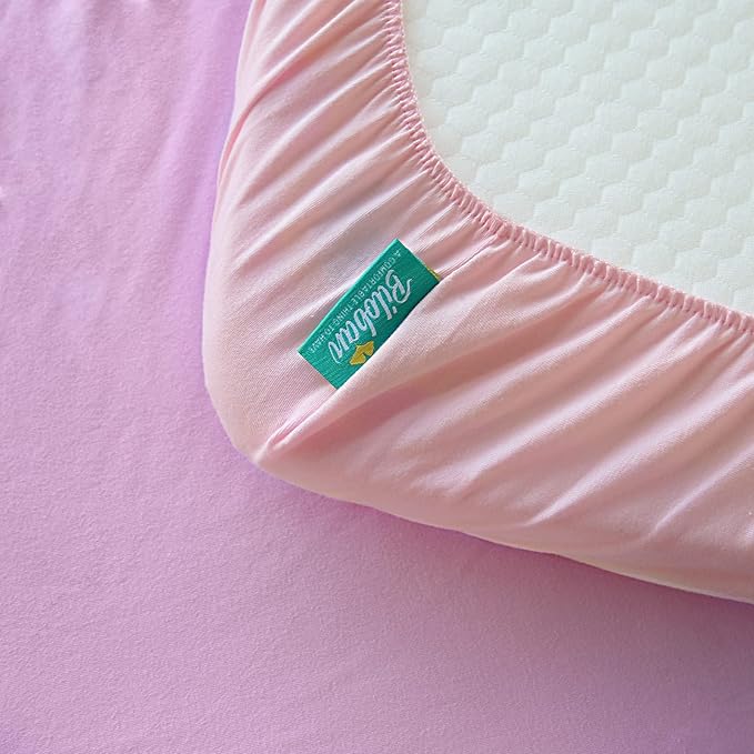 Bassinet Sheets Fit for Pamo Babe, AMKE Baby Bassinet and Maydolly Baby Bedside Bassinet,100% Cotton, 2 Pack, Ultra Soft Bassinet Sheet, Pink and Violet