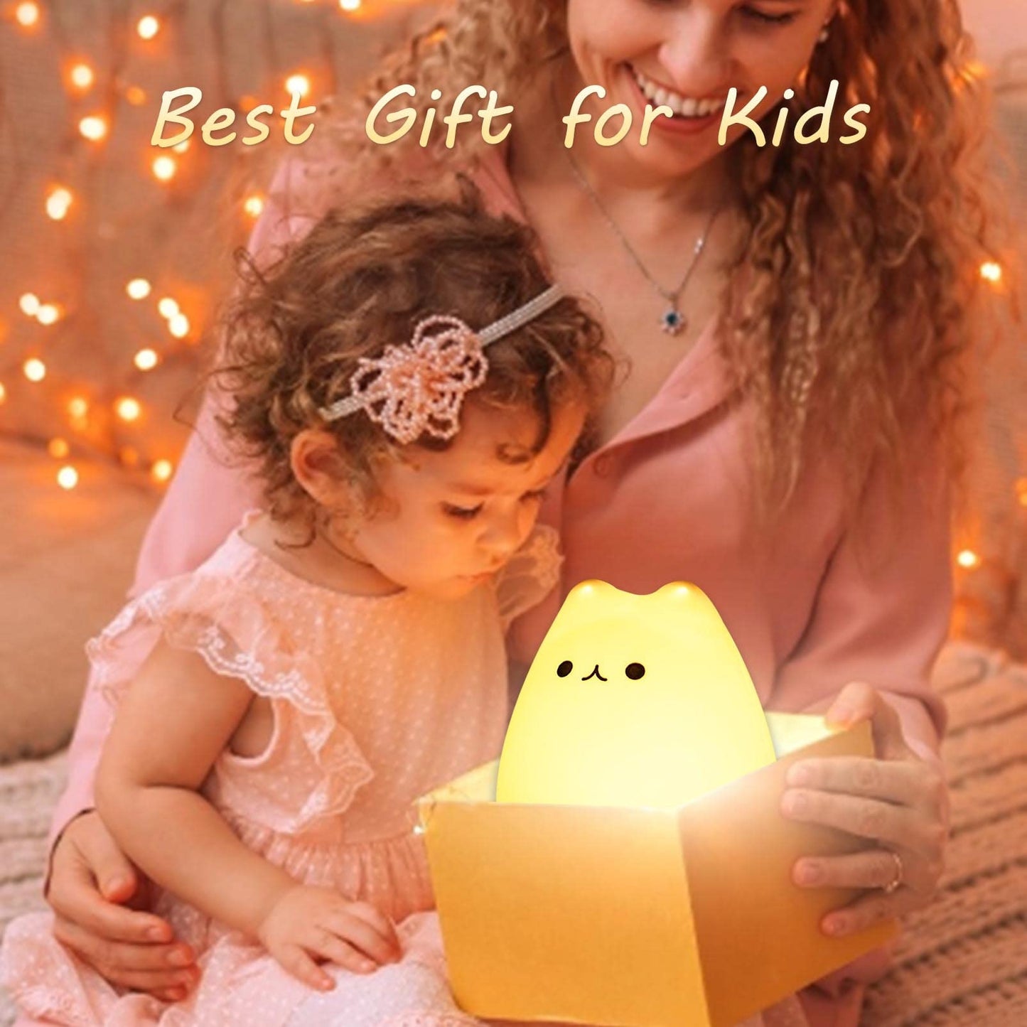 ZKLiLi Cat Lamp - Rechargeable Silicone LED Nightlight with Remote Control, Cute Kawaii Design for Kids, Celebrity Cat Variant
