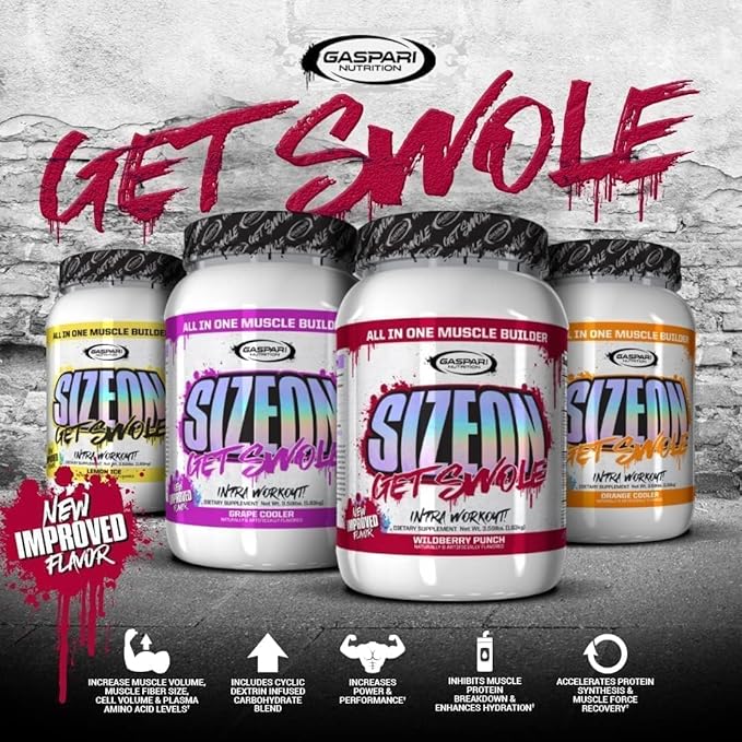 Gaspari Nutrition SizeOn, The Ultimate Hybrid Intra-Workout Amino Acid & Creatine Formula, Increased Muscle Volume & Muscle Recovery (3.59 Pounds, Raspberry)