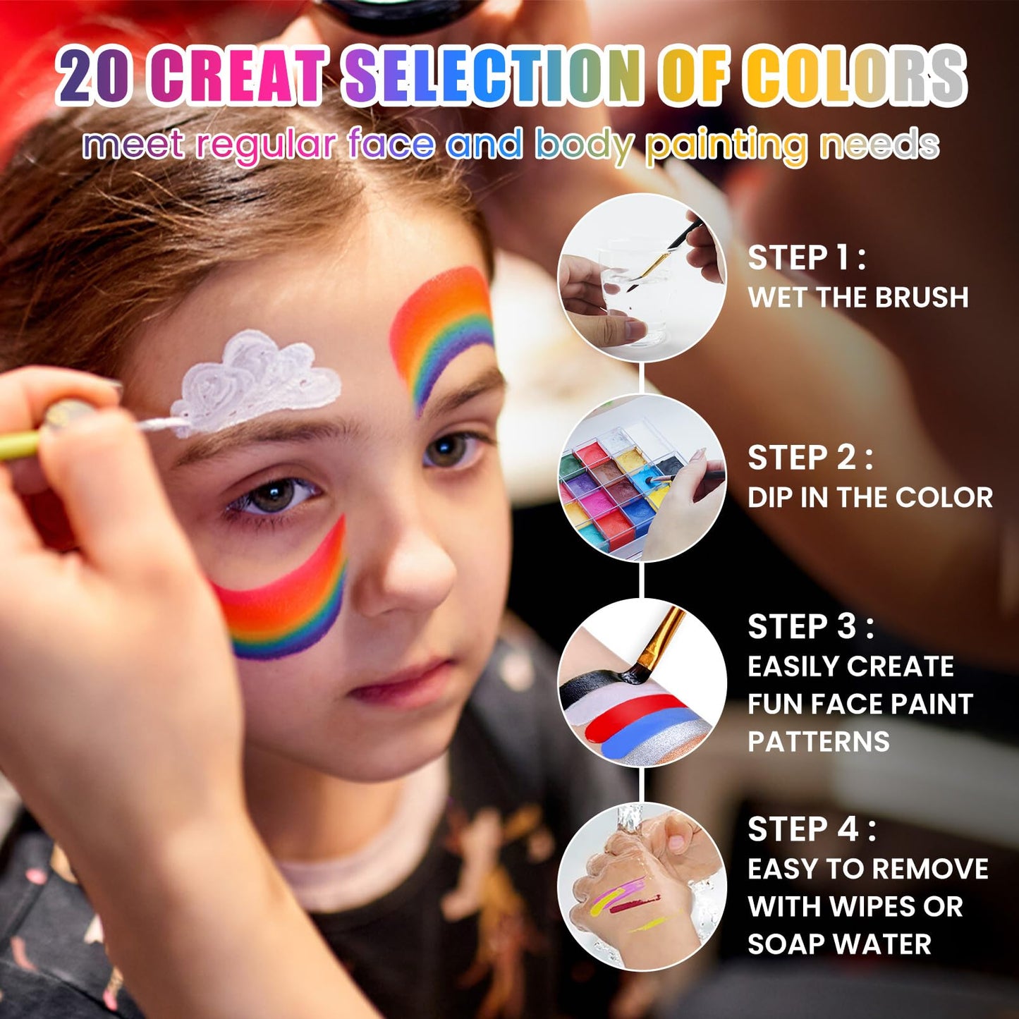 SOVONCARE Oil Based Face Painting Kit Professional for Kids