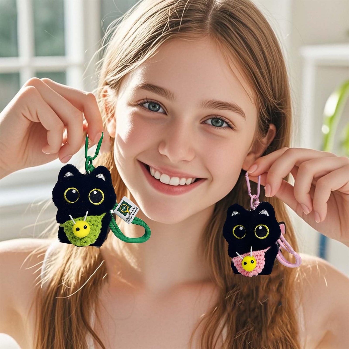 Cat Plush Keychain – Funny Animal Keyring Charm for Women,Kids | Car Key Handbag Purse Backpack Decor & Birthday Gift