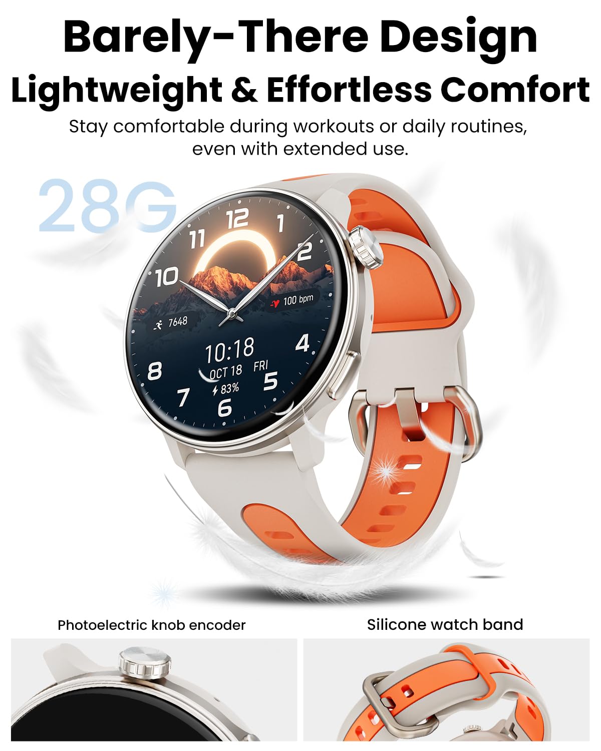 Mingdaln Smart Watch GPS, 1.43" AMOLED Screen Smart Watch for Men/Women Fitness Tracker, Military Smartwatches Compass，Compatible with Android & iOS (Bluetooth Call Answer/Dial), Multiple Sports Modes