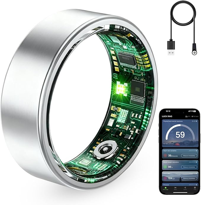 VAMOTRA Smart Ring for Women & Men, Fitness Tracker Ring with Heart Rate Monitor, HRV, Sleep Tracking, No Subscription Fe...