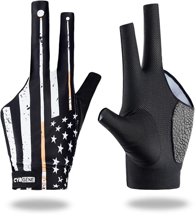 CybGene Billiard Pool Gloves for Left Hand 3 Finger, Quick-Dry Breathable, Shooters Snooker Cue Sport Glove Popular Sizes