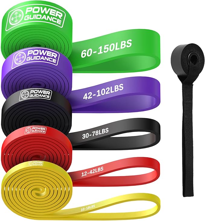 POWER GUIDANCE Resistance Bands, Set of 5 Pull Up Bands, Pull Up Assistance Bands, Exercise Bands, Resistance Bands Set fo...