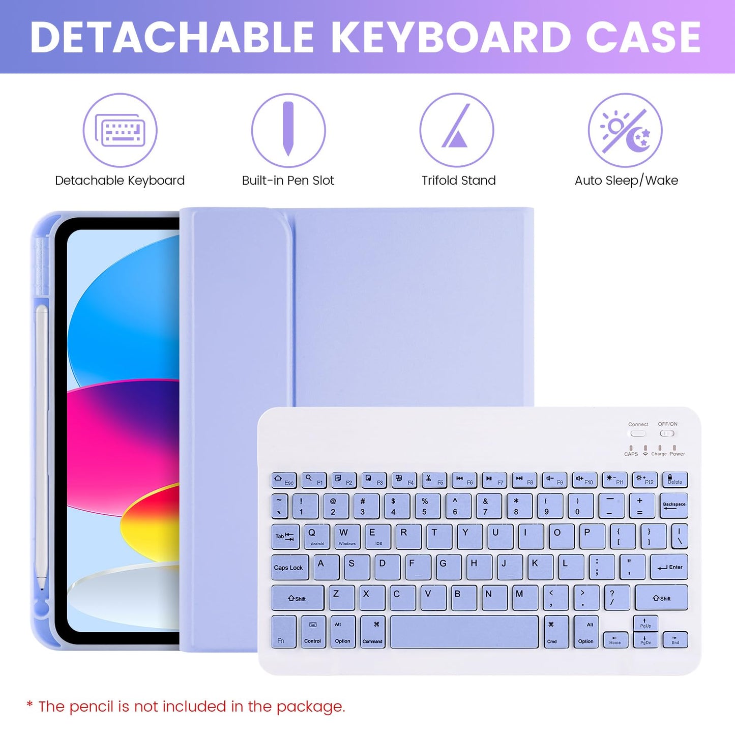 Soppy Bluetooth Keyboard Case With Mouse For Ipad 11Th Gen. (A16) 11-Inch 2025, 10Th Generation 10.9 Inch 2022, Detachable Prote