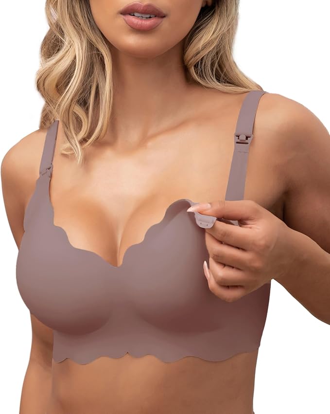 As Fairy Nursing Bras for Breastfeeding Wavy Seamless Comfort Maternity Bralette Wireless Pregnancy Sleep Bra with Support