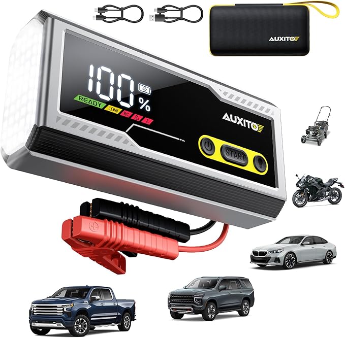 AUXITO 6000A Jump Starter, 12V Car Battery Jump Starter, Up to All Gas & 12L Diesel Engine with LED Display, Portable Jump...