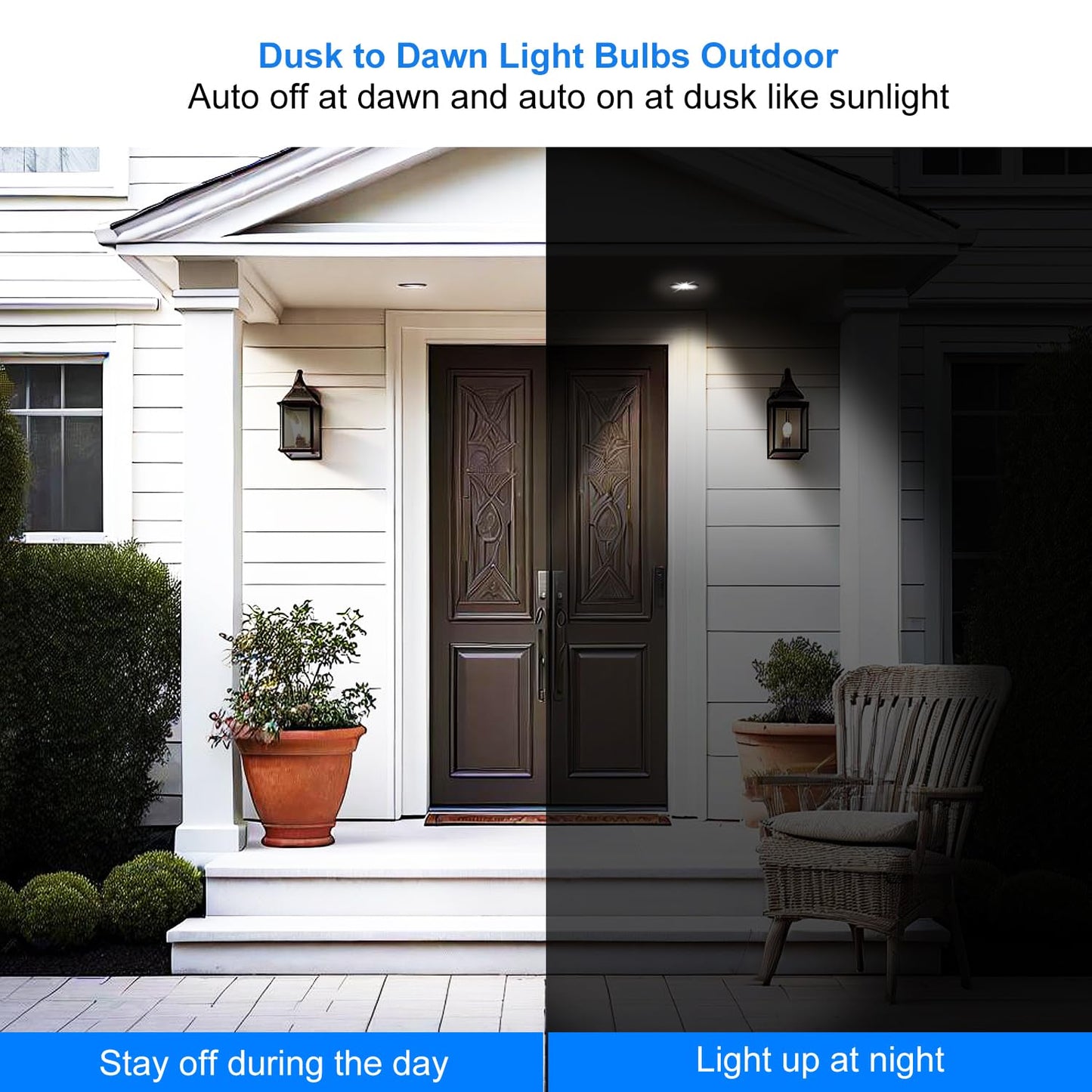 Seami Dusk To Dawn Light Bulbs Outdoor  Sensor Led Br30 Light Bulbs 12W E26 6000K Daylight Auto On/Off Light Sensor Automatic For Outdoor Lighting Pack Of 4 (Sb30Ggx4)