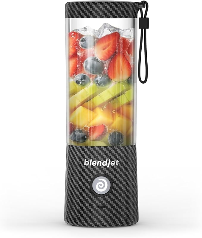 BlendJet 2 Portable Blender for Smoothies & Shakes - BlendJet Cordless Personal & Small Blender, USB-C Rechargeable & Self Cleaning - (Carbon Fiber, 16 oz.)