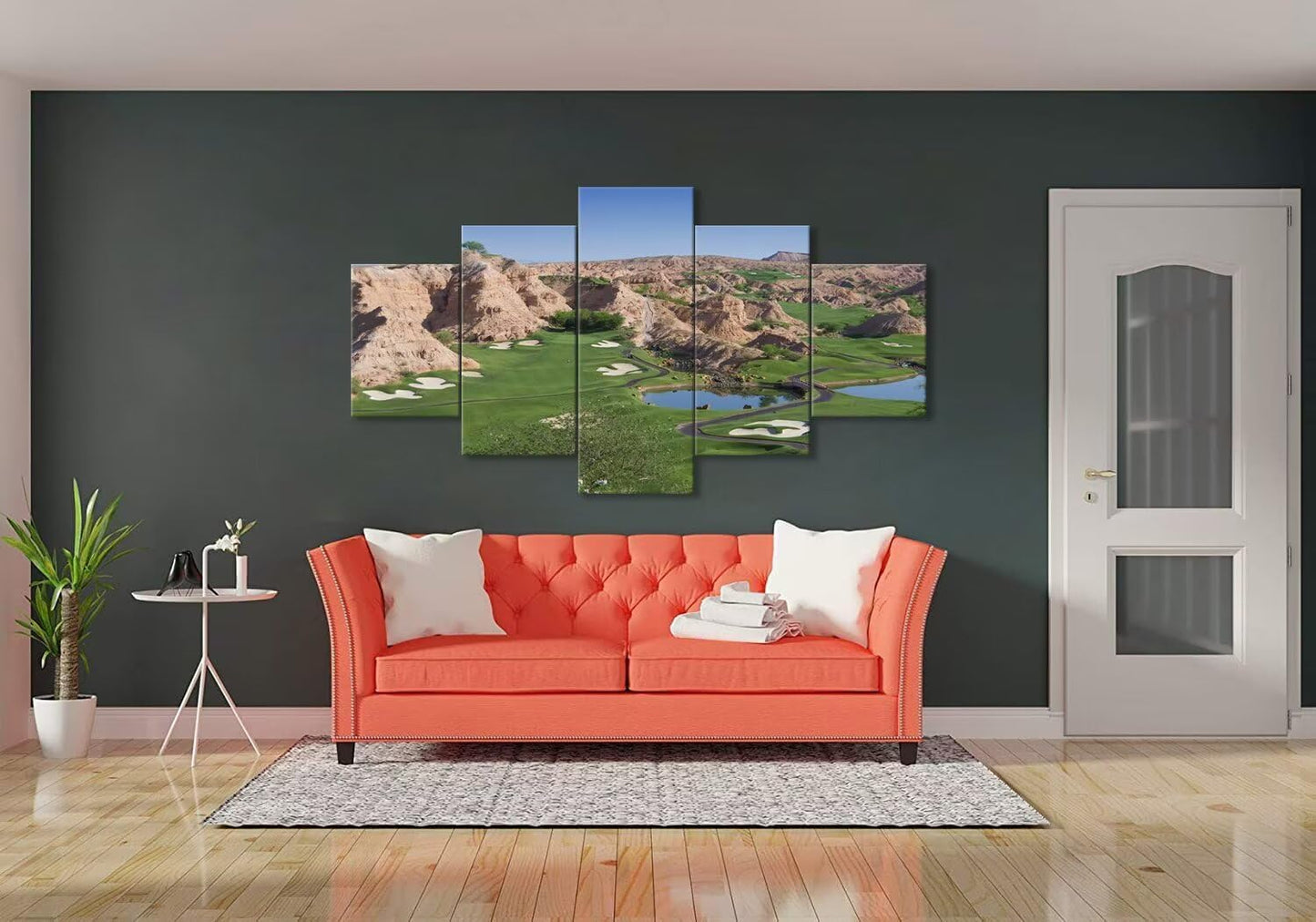 Wolf Creek Golf Course Canvas Wall Art for Living Room Bedroom Bathroom Home Decorations Golf Course Pictures Posters Wall Decor Framed Artwork Ready to Hang(60''W x 32''H)