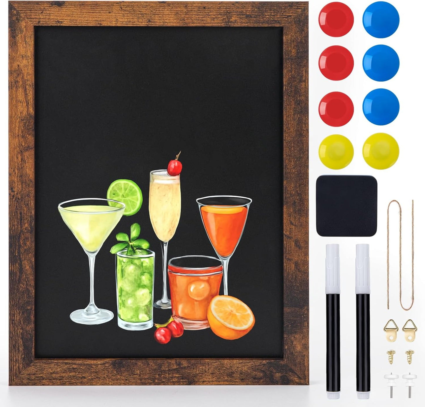 Magnetic Chalkboard, 9x12 Inches Blackboard for Wall, Black Dry Erase Board for School, Office, Home, Bar and Restaurant Menu