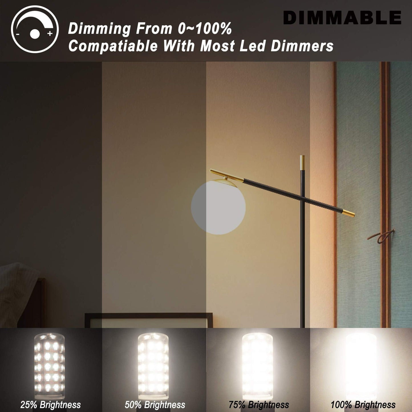 Ziomitus G9 Led Bulbs 3W Dimmable Natural White Ac120V 4000K, 300Lm, 5-Pack