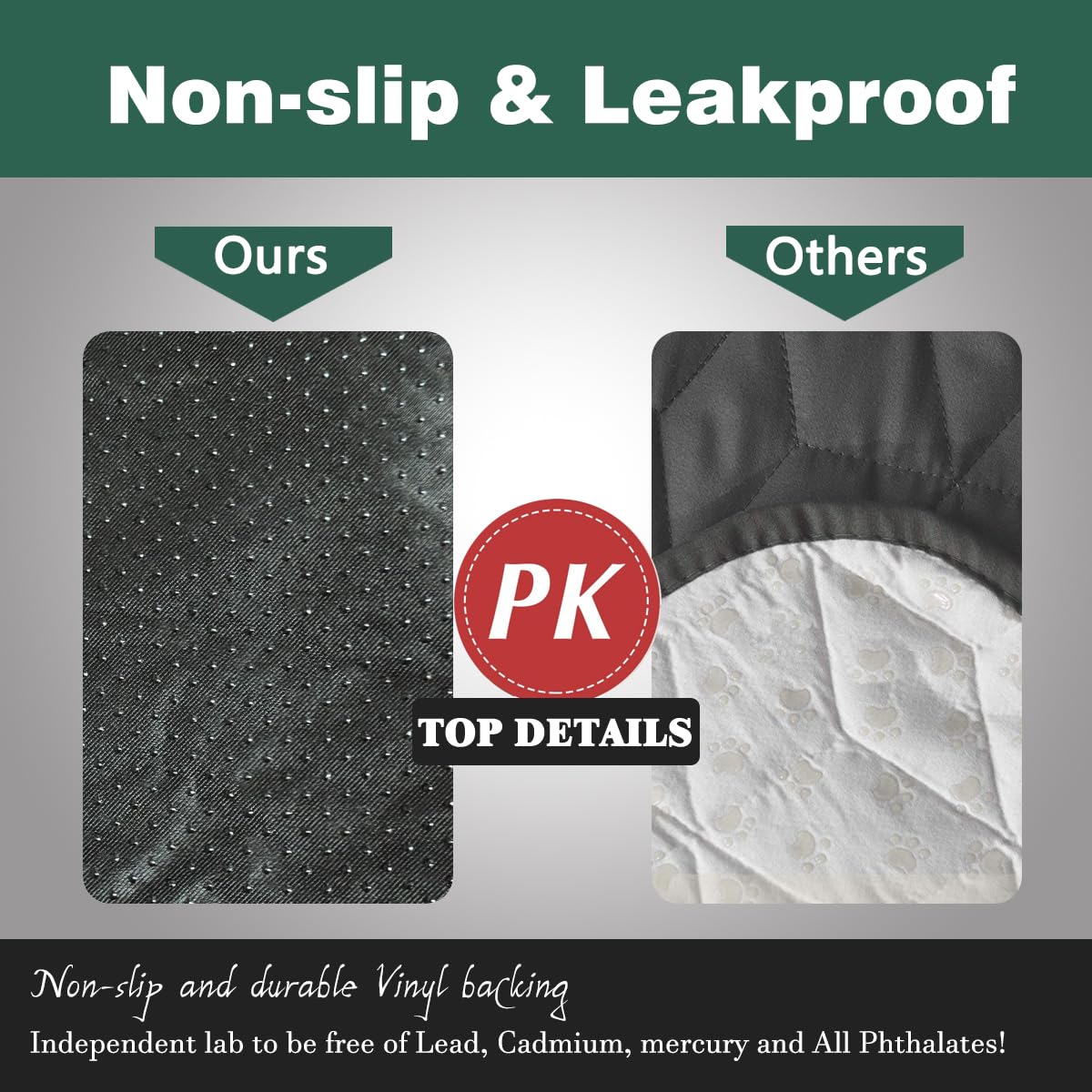 Waterproof Chair Pads for Incontinence 2Pcs Resuable Washable Seat Protector Pads for Incontinence for Senior Toddlers 22"X21" Black