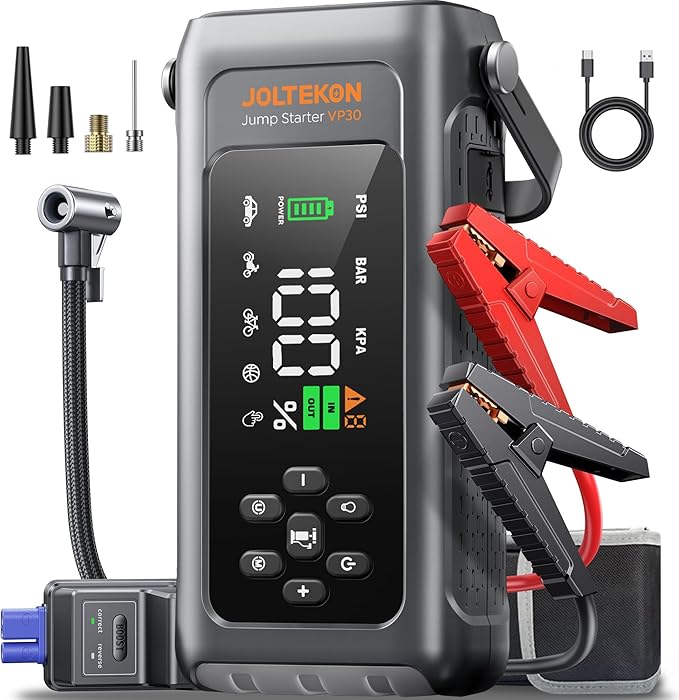 JOLTEKON Car Battery Jump Starter with Air Compressor 4500A 150PSI, Car Jumper Starter Portable (9L Gas/8L Diesel), Jump B...
