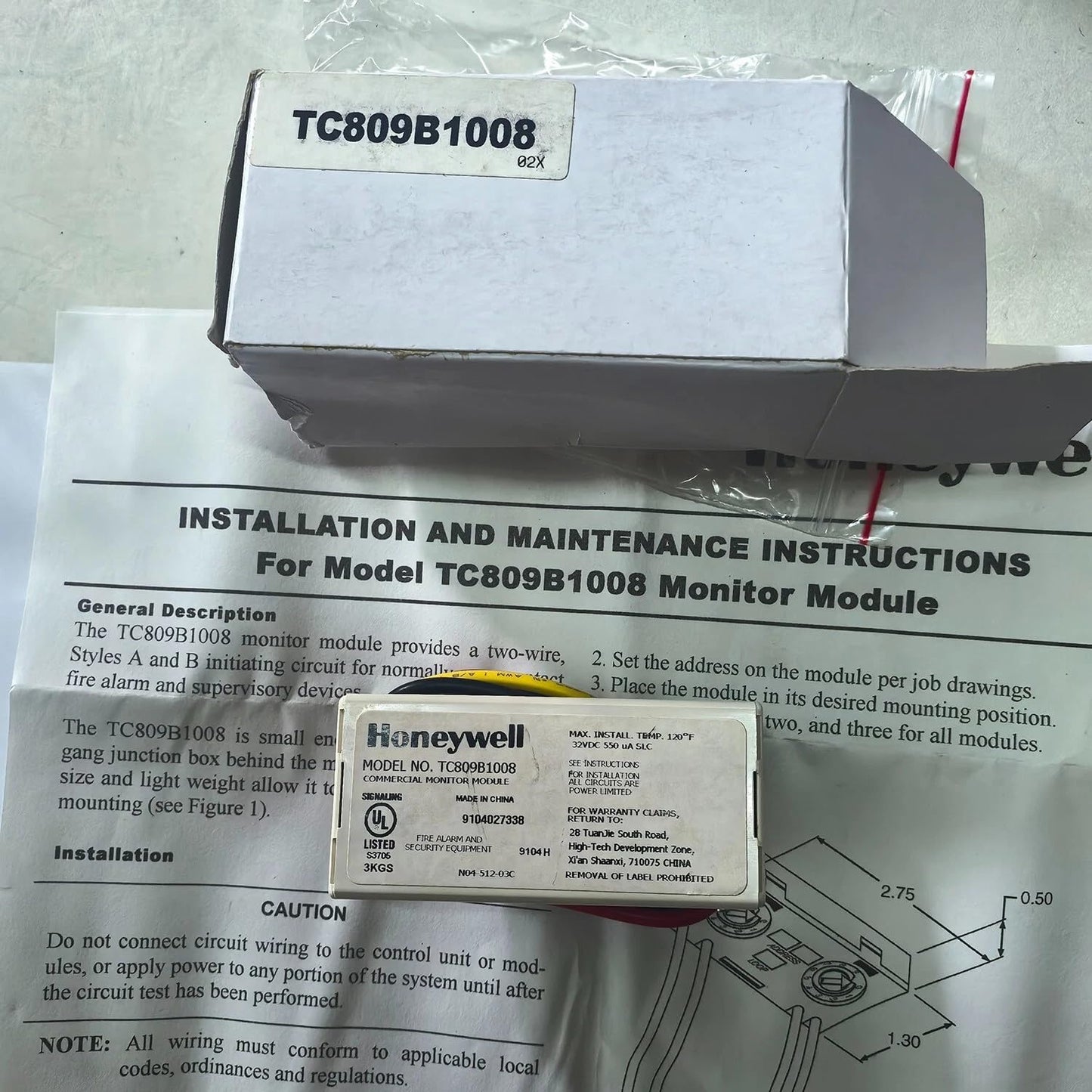 TC809B1008 ADDRESSABLE MINI Monitor Module
