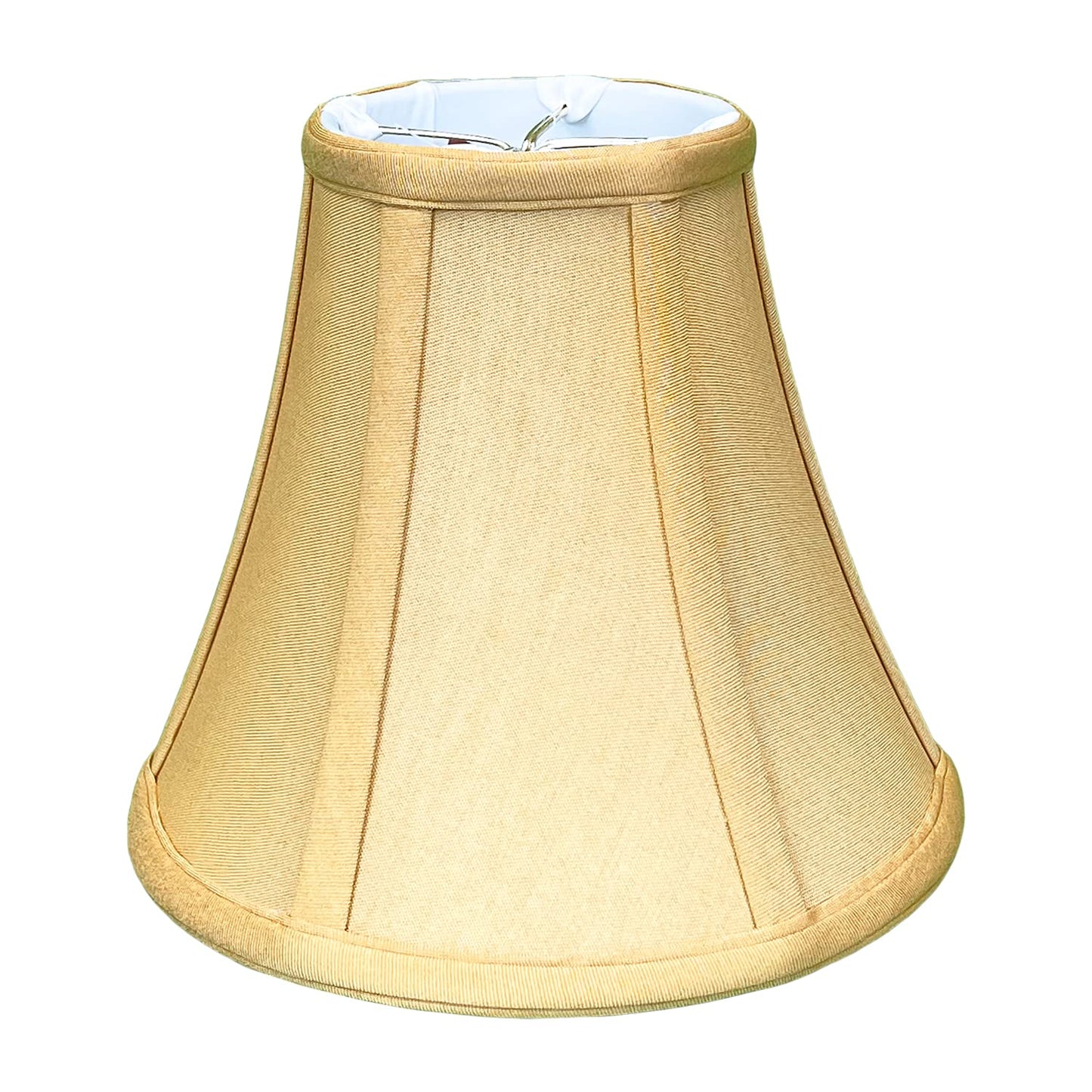 Royal Designs, Inc. True Bell Lamp Shade, Faux Silk, 3.75in x 7in x 6.75in, Antique Gold, Model BSO-704RC-7AGL