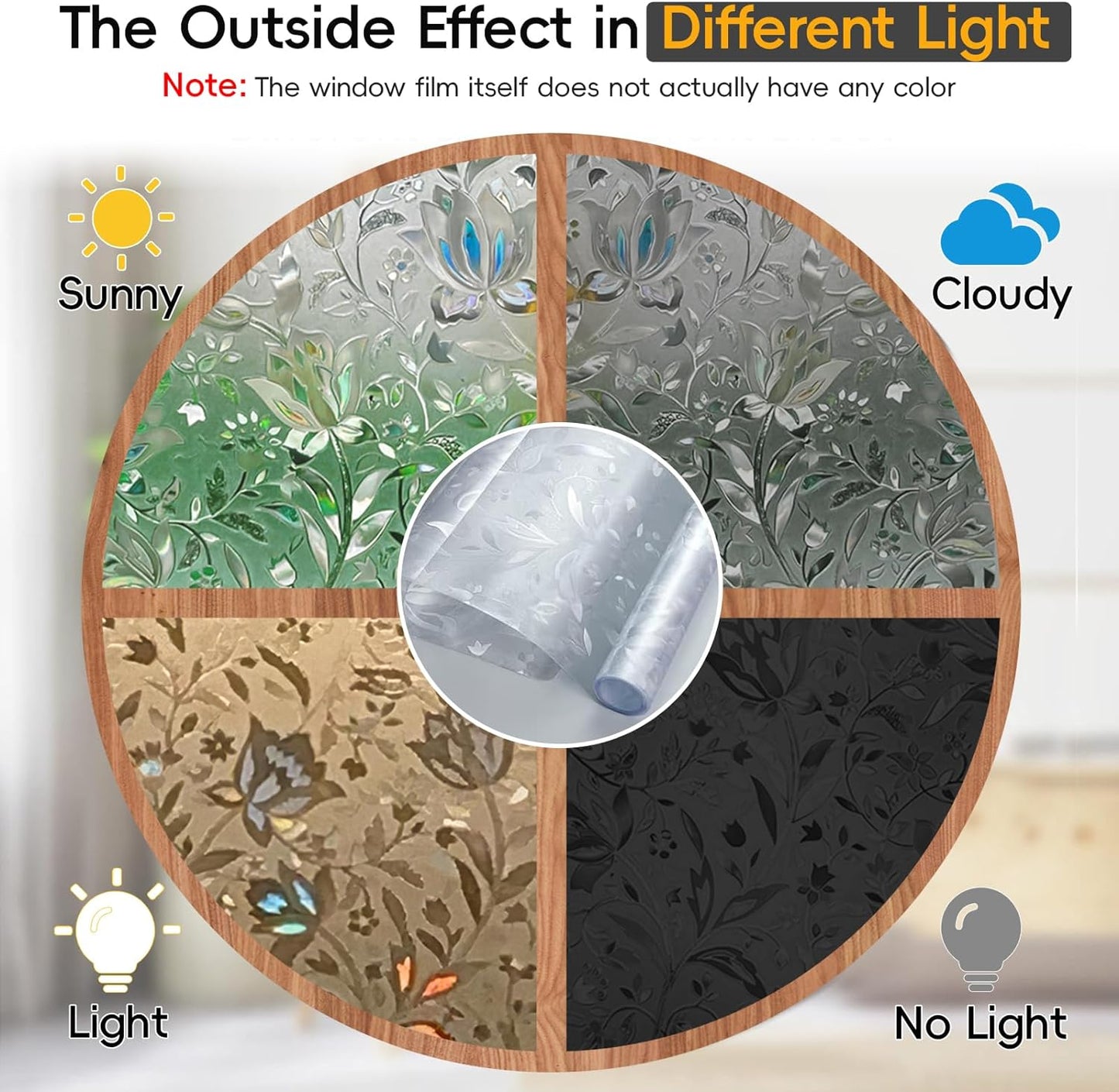 Rainbow Window Privacy Film Decorative, Stained Glass Window Tint for Home, 3D Decals Window Clings for Glass Windows, Static Cling Window Sticker, Suncatcher Window Cover,45.2" by 78.74"