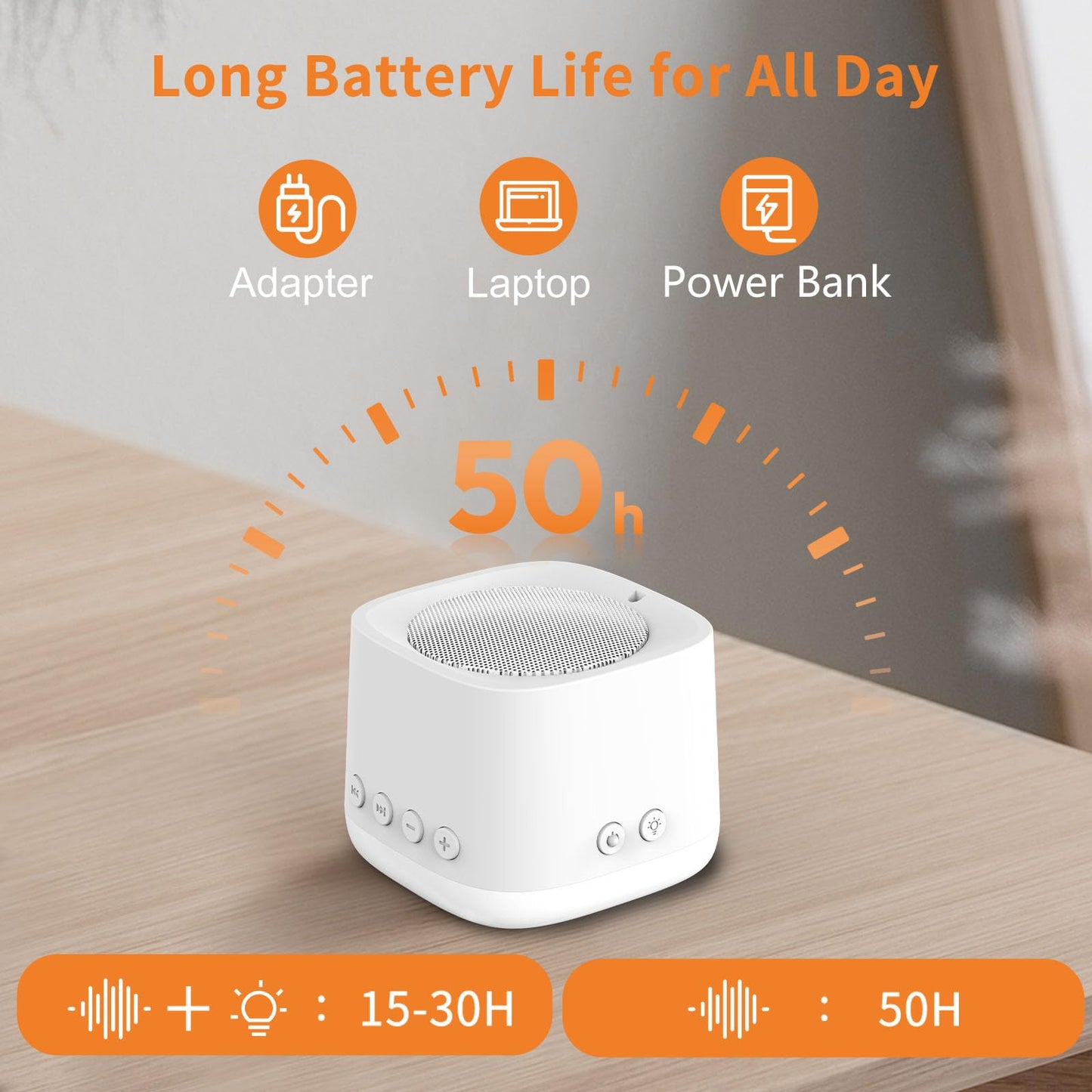 Portable Sound Machine for Sleep, White Noise Sound Machine for Travel with Night Light, Long-Lasting Power Mini Noise Machine with 16 Soothing Sounds,Memory,Timer for Adults Baby Office Privacy,Hotel